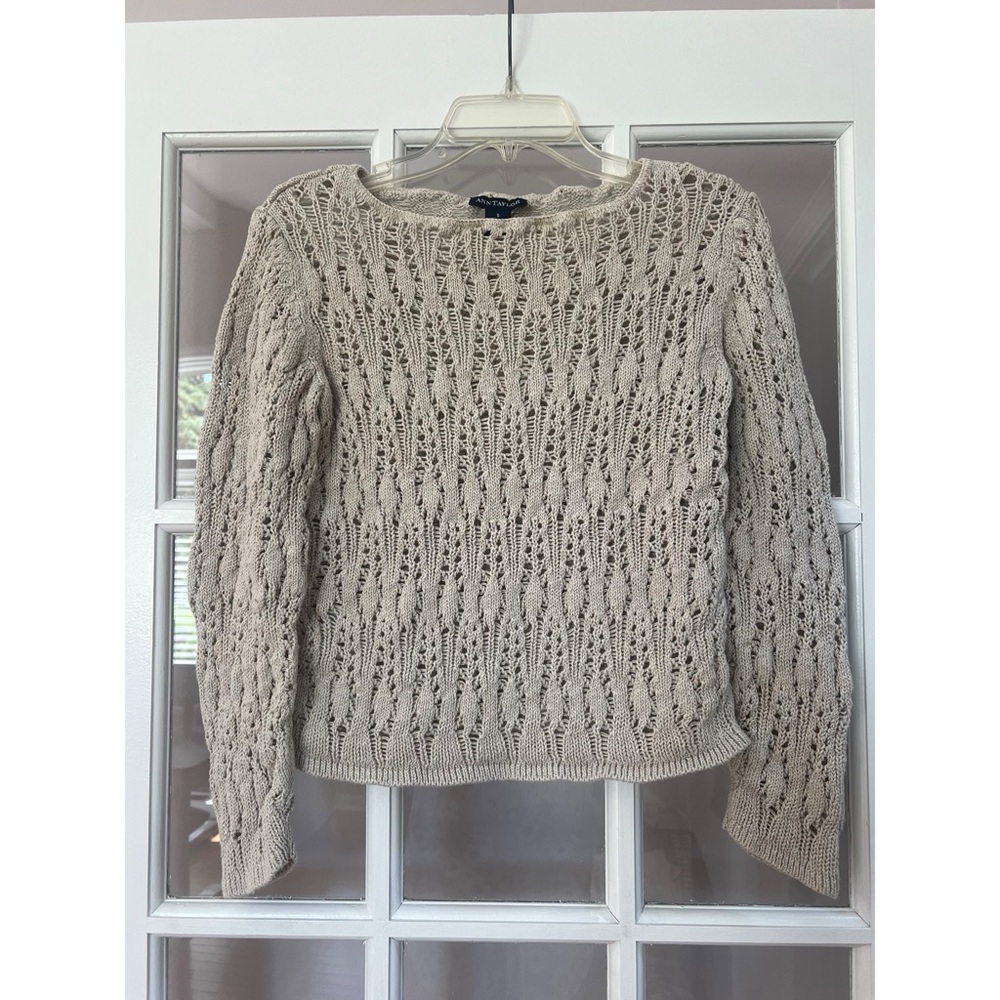 Ann Taylor Beige Linen Sweater